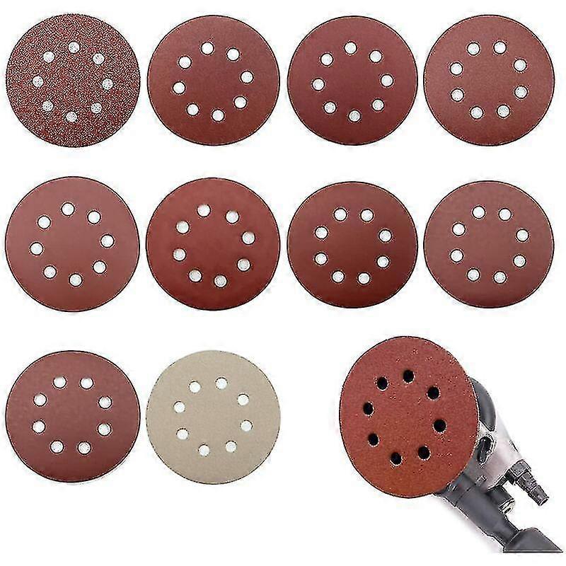 100pcs Sanding Discs, 125mm Sanding Discs, 80/180/240/400/800/1000/1200/1500/2000/3000 Grit, For Random Orbital Sanders, Ideal For Sanding, Polishing