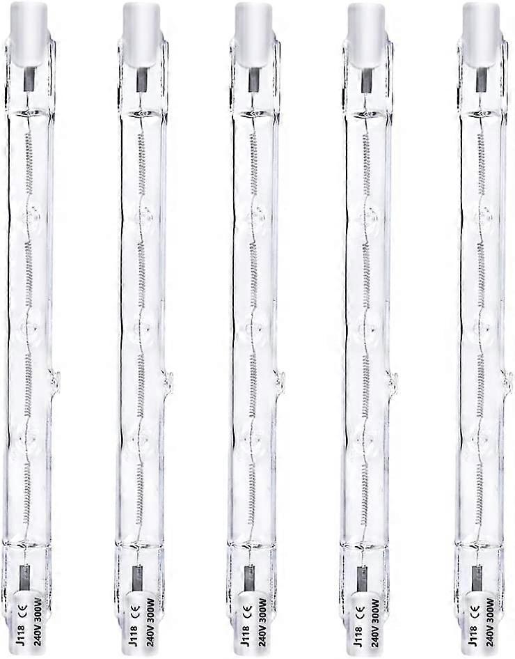 Dimmbare R7S Halogen-Bleistift-Glühbirne (5er-Pack, warmweiß 2800K)