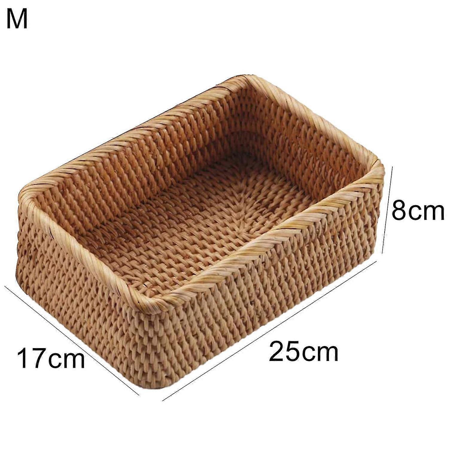 Rattan Stackable Sundries Key Magazine Cosmetics Organizer Storage Box Container