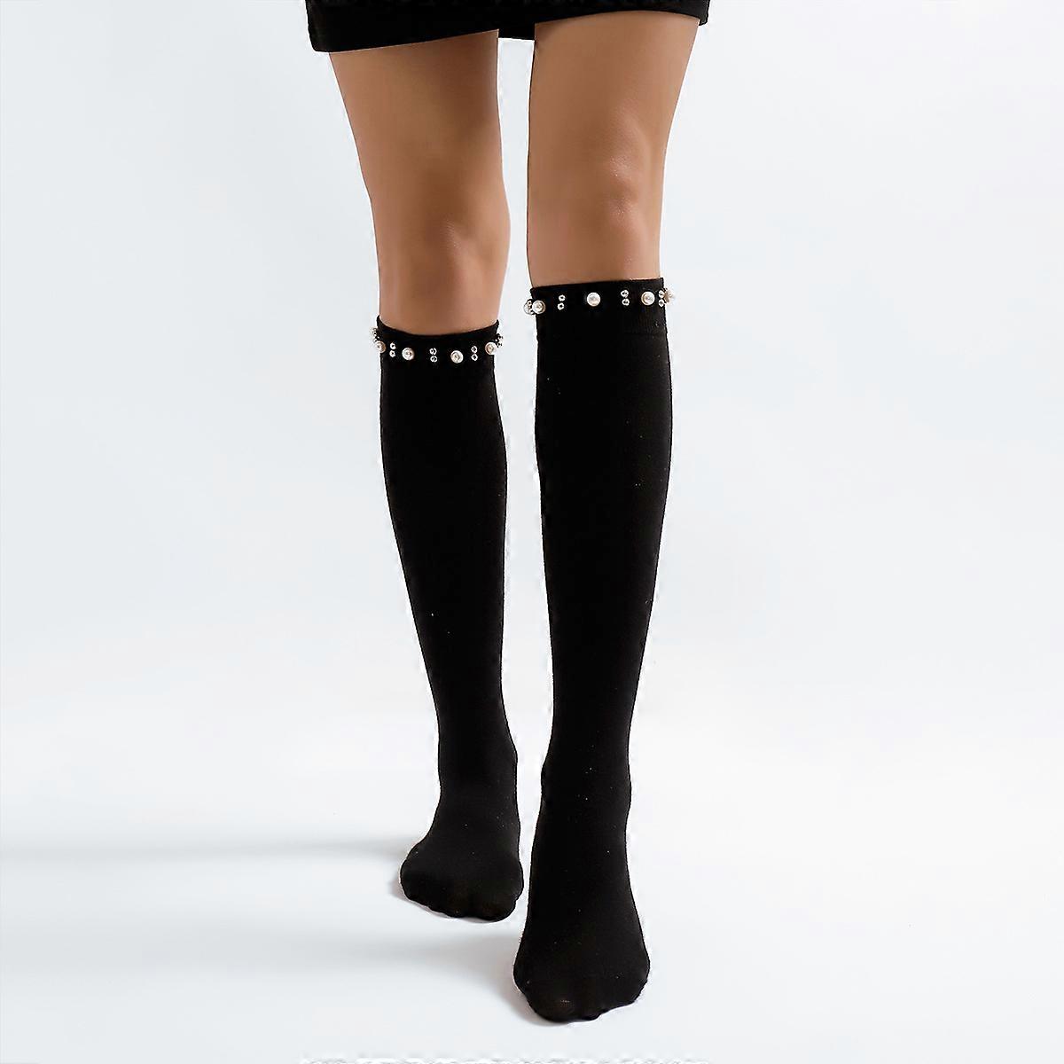 Fleece Socks Leggings, Black