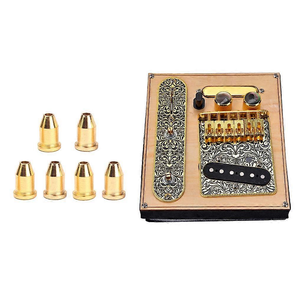 6pcs Guitar Mounting Ferrules + Prewired Control Plate&Bridge Set