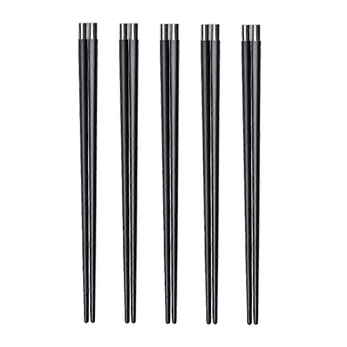 5 Pairs Porcelain Chopsticks, Reusable Cutlery, ceramics Chopsticks with Box, 27cm