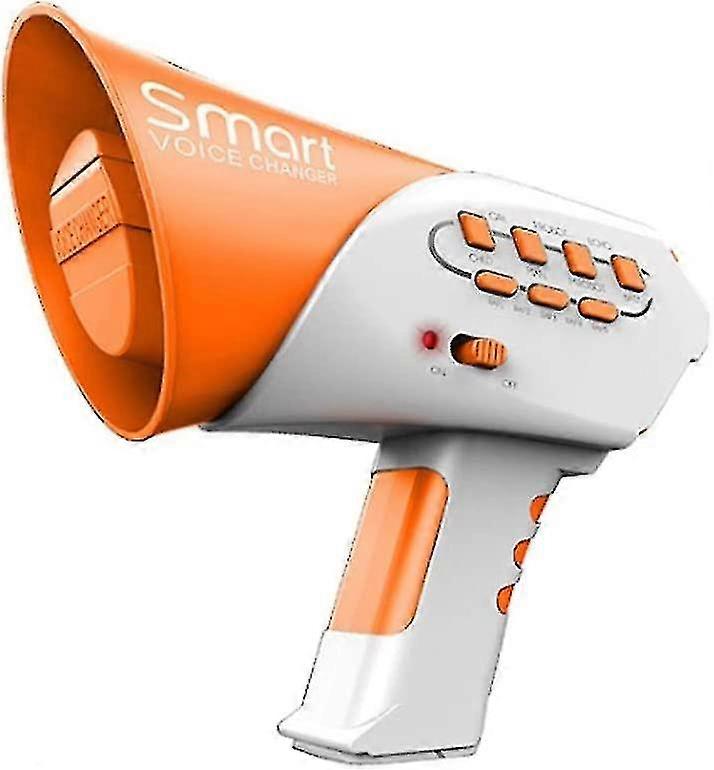 מחליף קול מגפון לילדים מחליף קול רב, עם 7 משני קול שונים, צעצוע מקליט מצחיק לילדים מתנה מצחיקה טריקית, לבנים