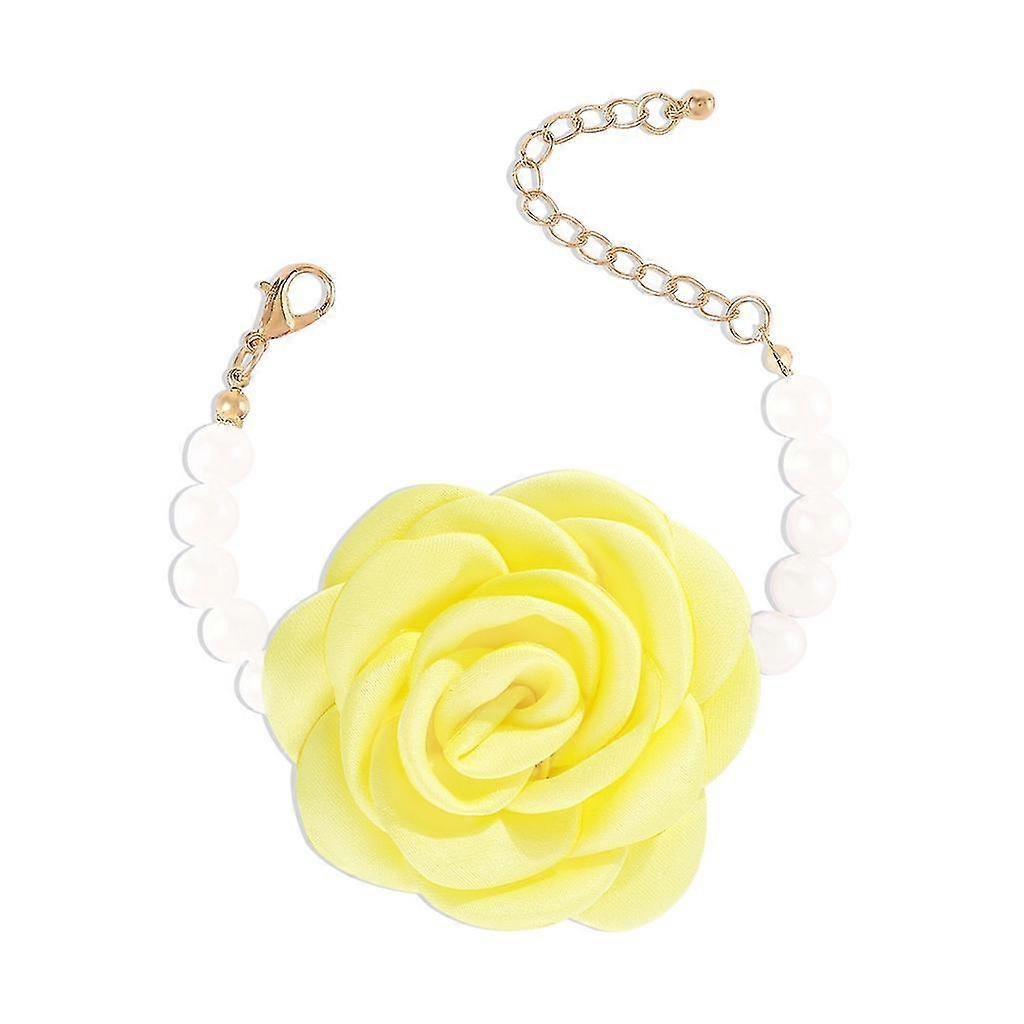 フラワーチャームブレスレット 調節可能なパールブレスレット 誕生日 クリスマス ギフト