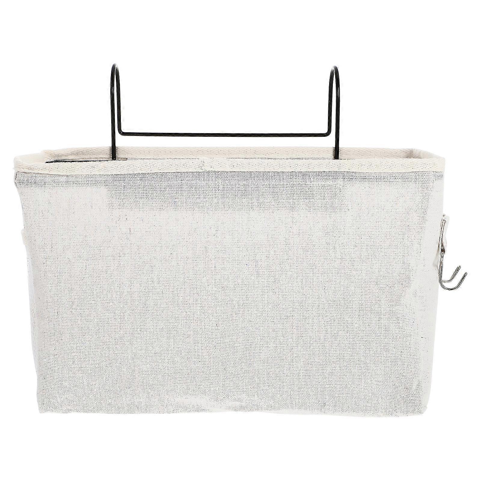 1pc Dormitory Bed Hanging Basket Storage Frame Bedside Canvas Hanging Basket
