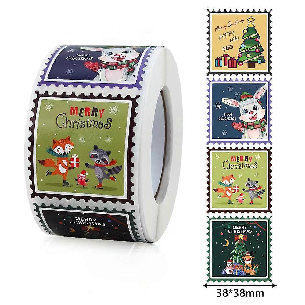 500 square stamps Merry Christmas envelope pocket decoration sticker Christmas