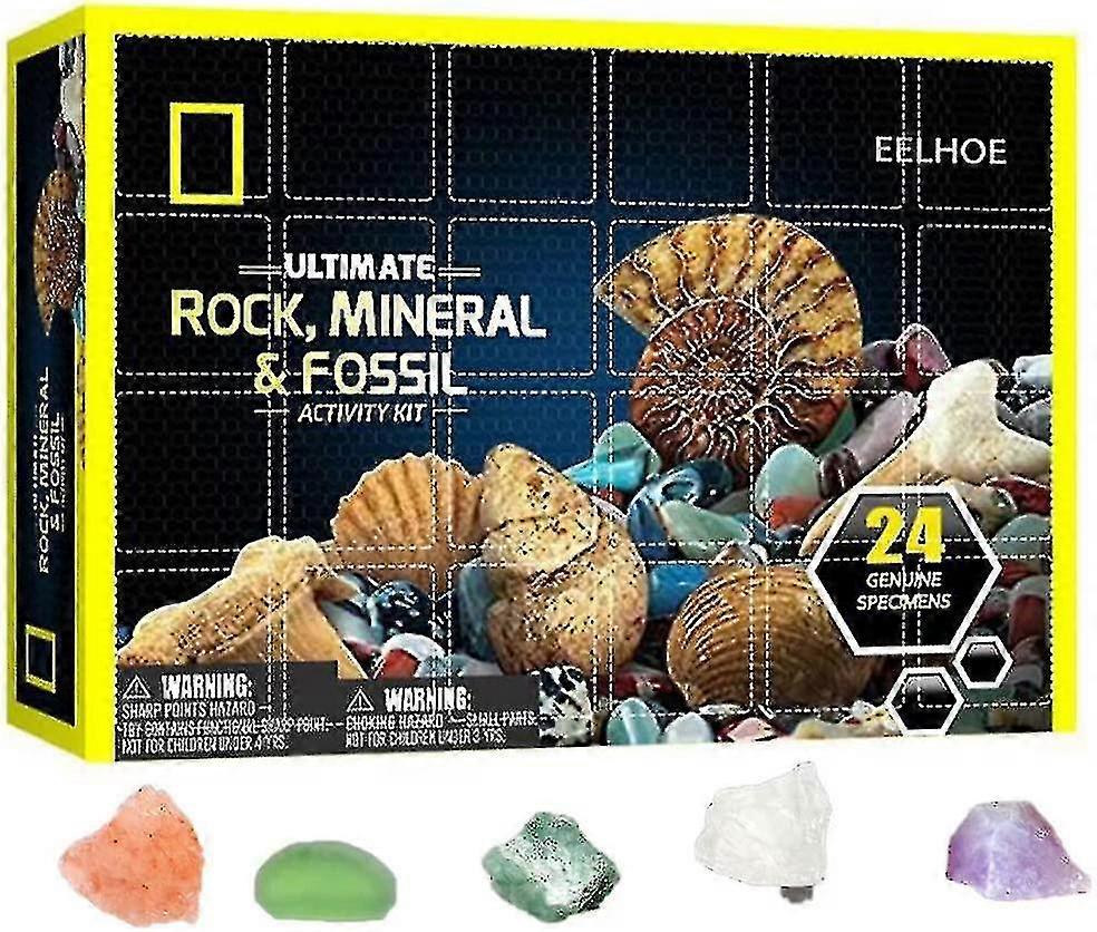 クリスマスアドベントカレンダー24日間鉱石ギフトボックスミニ宝石掘りキット地質学愛好家、誕生日パーティー好意ギフト