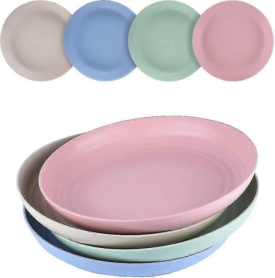 7.8'' Dinner Plate, 4 Pack Unbreakable Plastic Plates Hs