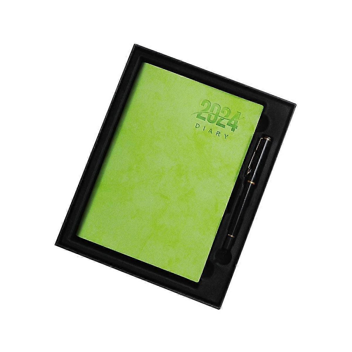 2024 A5 Week To View Diary Full Year Planner Organiser Hardback Cover With Gift Box Set For Christmas Gift Green
