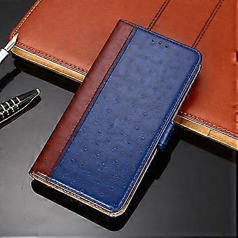 Case Cover For Iphone 12 Pro Ostrich Texture Pu + Tpu Horizontal Flip Leather Case With Holder & Card Slots & Wallet(blue)
