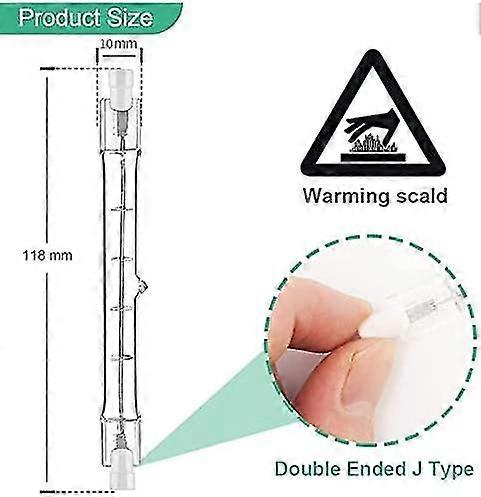 Pack Of 5 R7s Halogen Bulb 118mm 300w 230v, R7s Halogen Rod 118mm, R7s Halogen Bulb Dimmable Halogen Rod Lamp