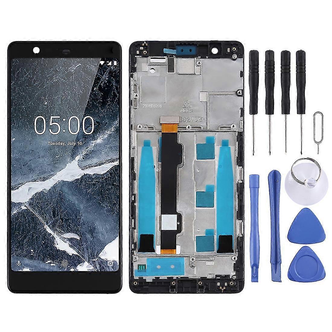 TFT LCD Screen Compatible  Nokia 5.1 TA-1061 TA-1075 TA-1076 TA-1088 TA-1081 Digitizer Full Assembly with Frame (Black)