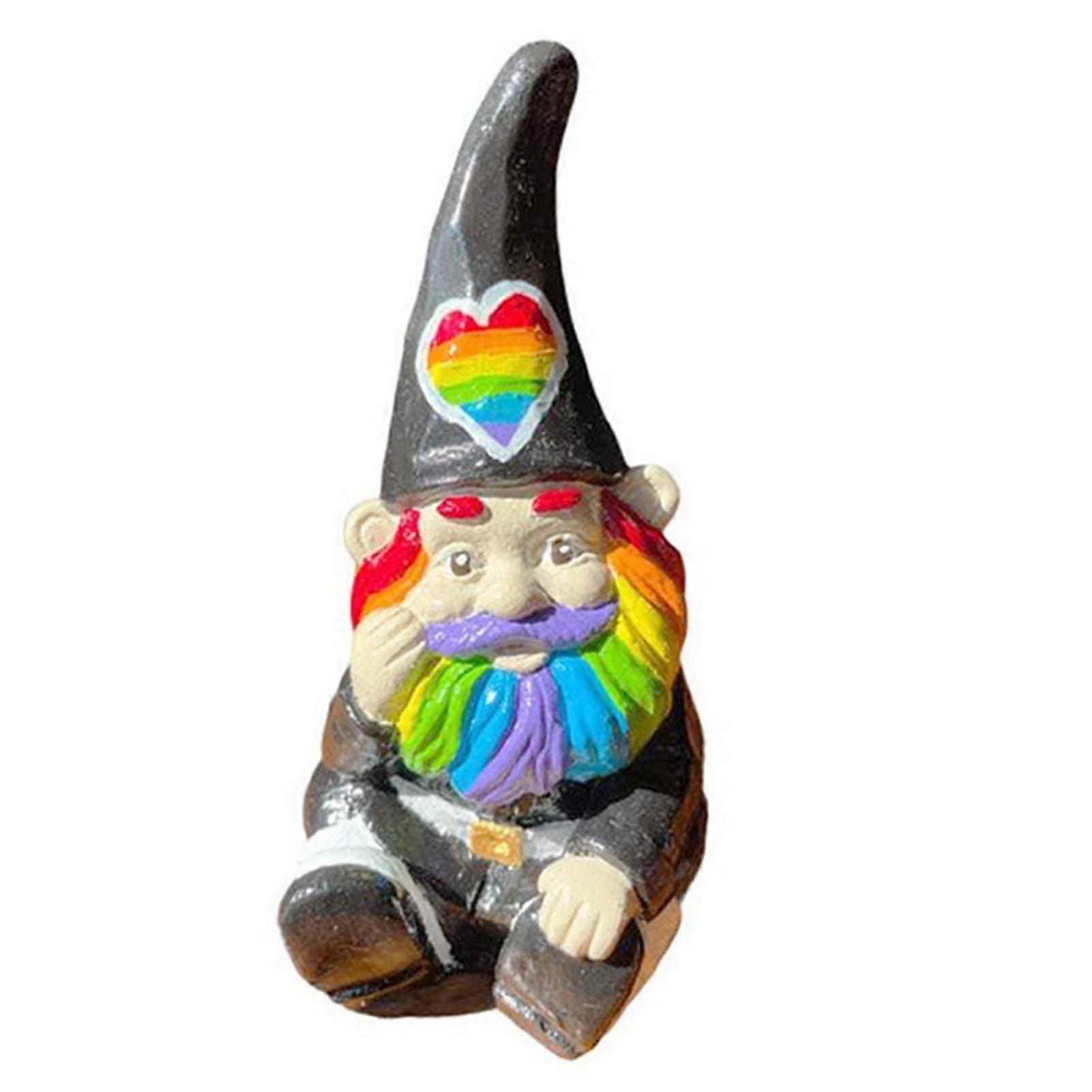 Garden Rainbow Gnome Ornament Colorful Resin Handicraft Dwarf Statue For Home Garden