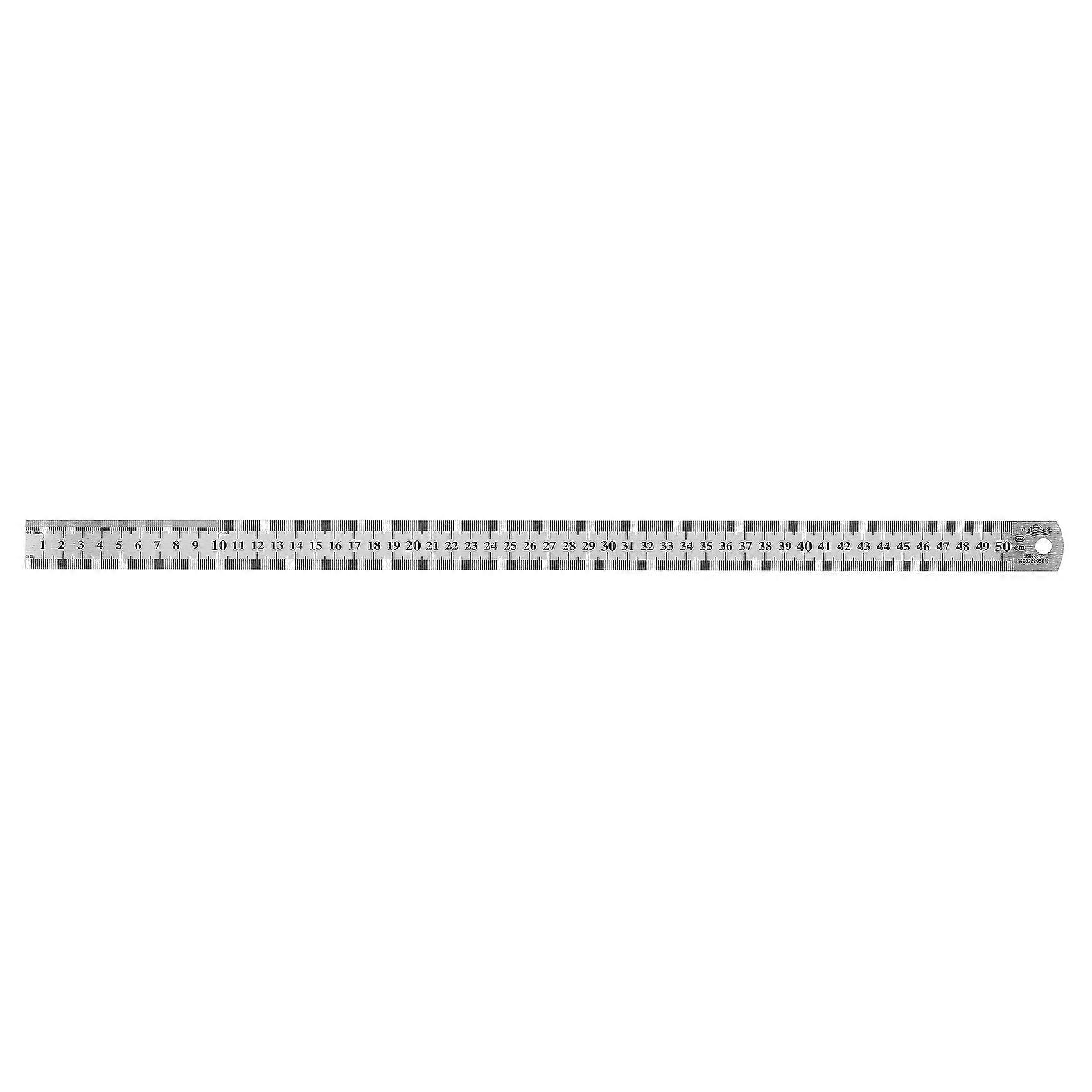 溝付き右ステンレススチール製メトリック定規 50 cm ステンレス製メトリック定規