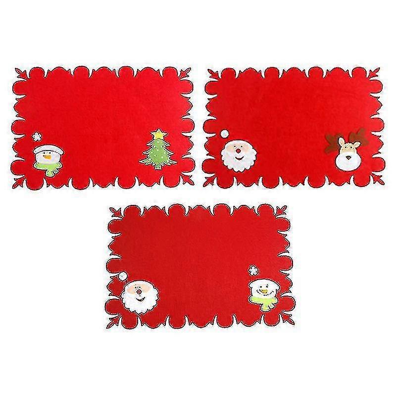 3pcs Themed Non-woven Table Mats Fork Placemats