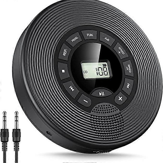 נגן תקליטורים נייד עם אוזניות, נגן תקליטורים נייד עם רמקולים, נגן תקליטורים לרכב ולבית, נגן תקליטורים אישי נטען 2000mAh עם תצוגה 