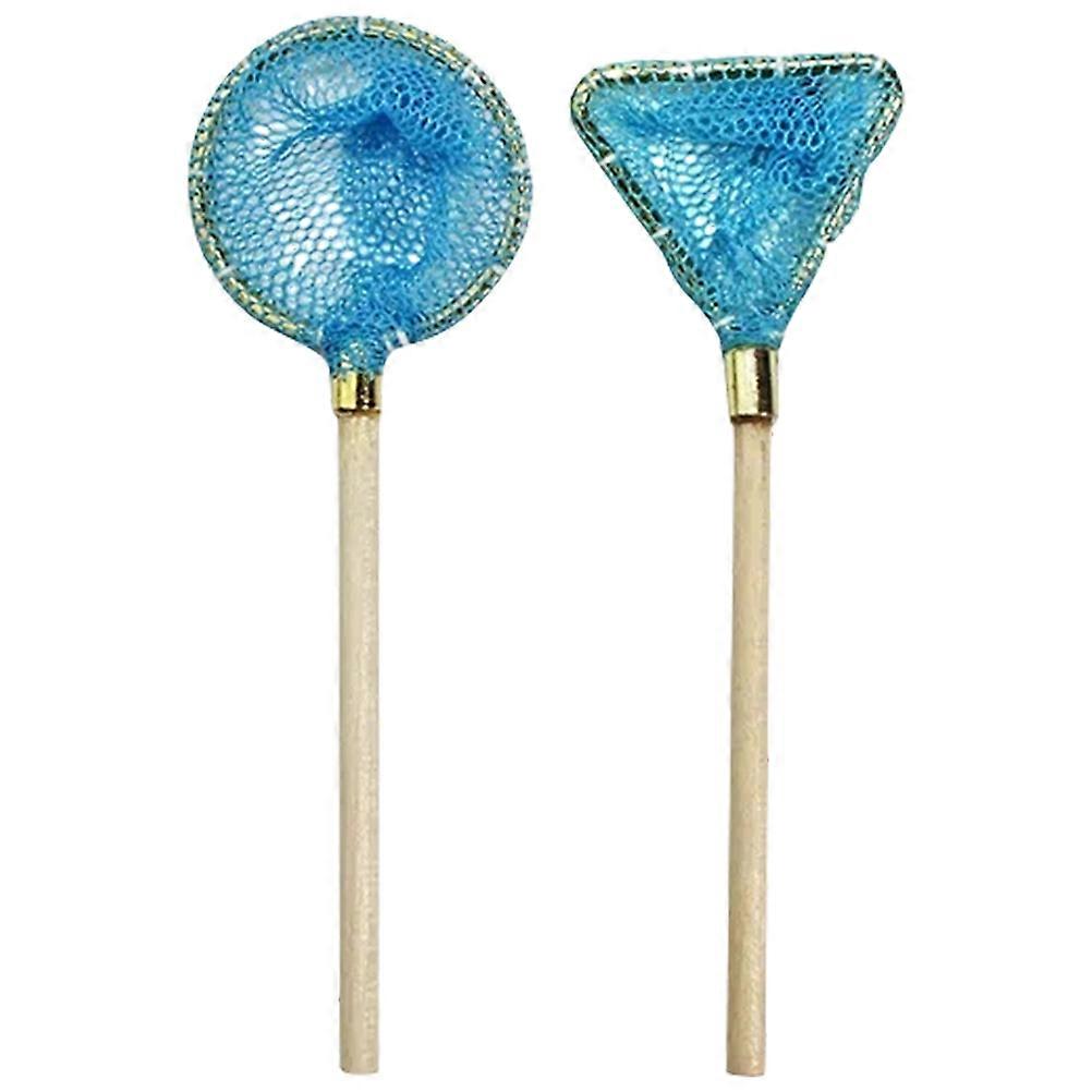 2Pcs Mini Fishing Mesh Desktop Mini Fishing Net Ornamental Fishing Mesh Model