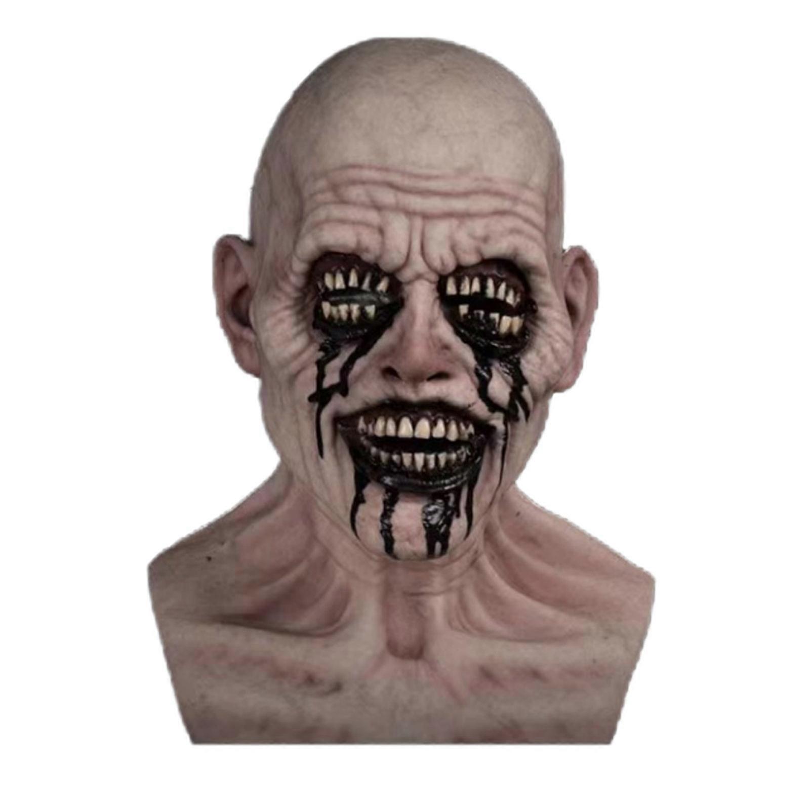 מסכת זומבי תחפושות קוספליי ליל כל הקדושים מדמם אימה מפחידה צ'רלי FullHead Latex,100% חדש