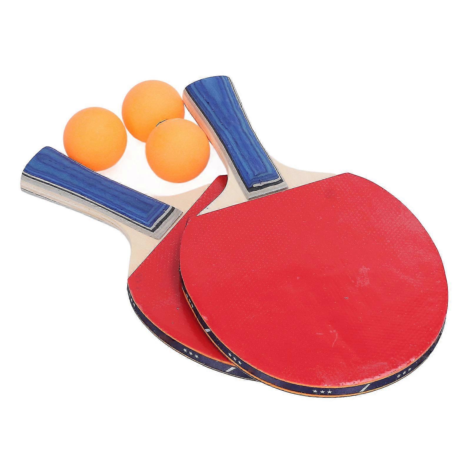 2 racketar 3 bollar bordtennis paddelboll set med dubbelsidiga pips i handskakning Ping Pong Paddle Sets för inomhus utomhusspel