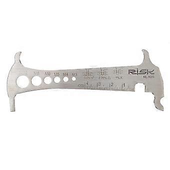 Three-in-one Bike Chain Checker Chain Wear Indicator Tool Carbon Steel Measuring Tool Gauge Silver-FCY