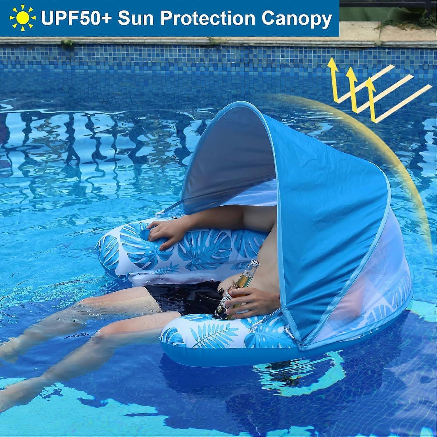 Inflatable Dock Inflatable Pool Float Lounger Adult With Canopy