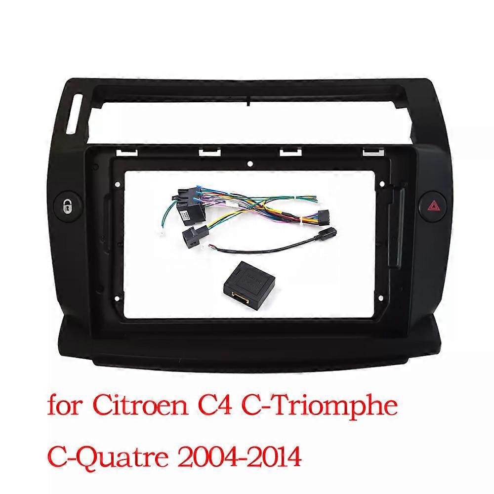 9"Car Fascia Radio Panel DVD Panel Dash Kit Install Adapter Console Frame Bezel For Citroen C4 C-Triomphe C-Quatre 2004-2014 DVD