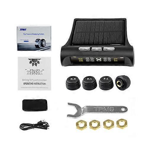 Solar TPMS Car Tire Pressure Alarm Monitor System 4 Wheel Internal External Tyre Sensor Temperature Alert free ship