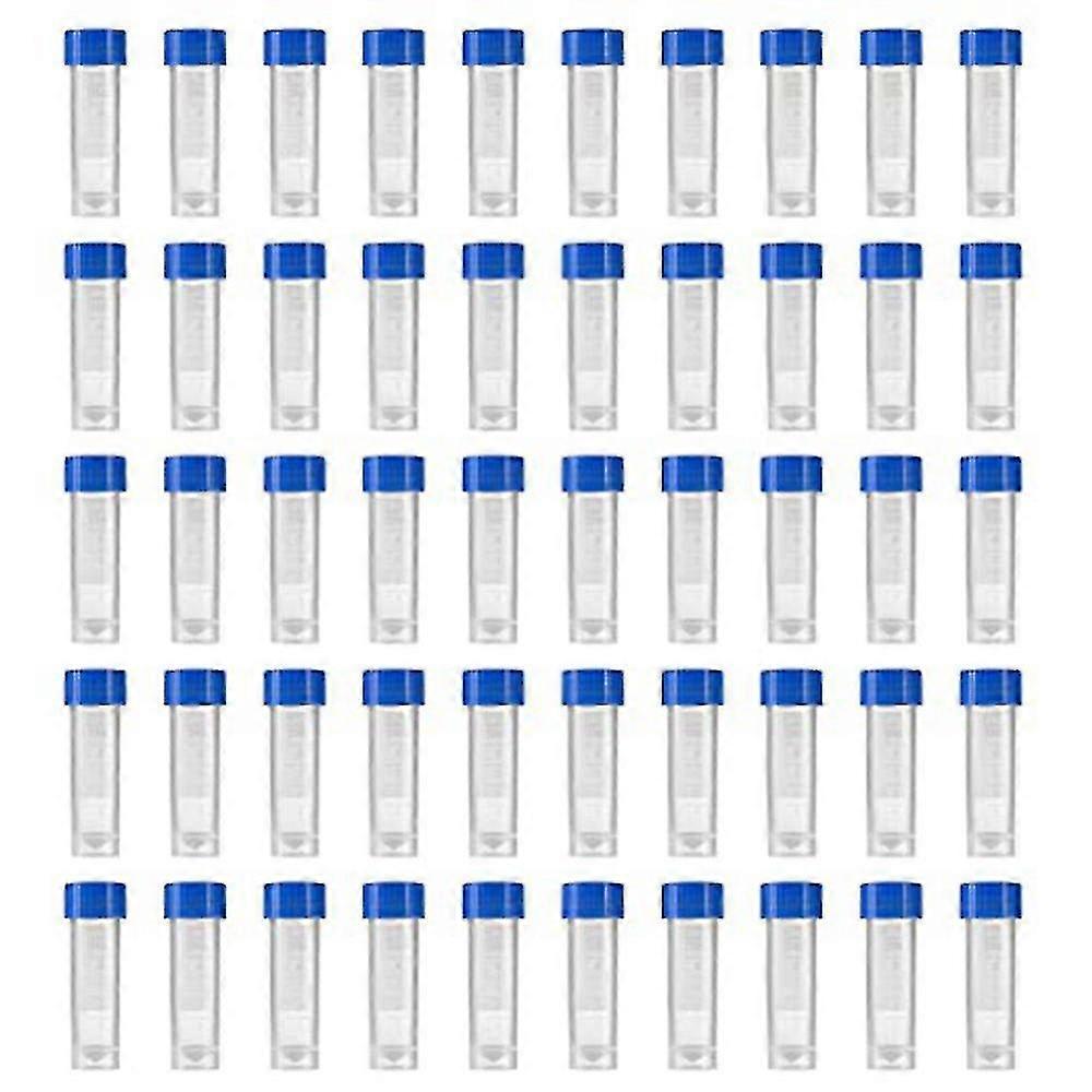200pcs 5ml Plastic Graduated Vial Storage Container Test Tubes With Screw Caps