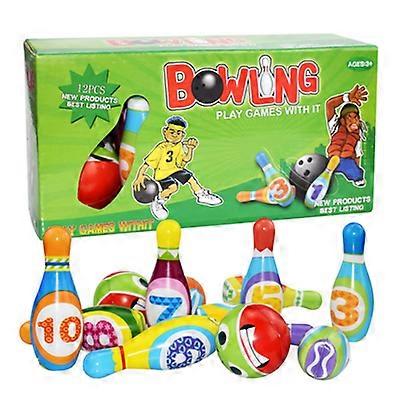 12pcs子供&アポス;s屋外と屋内の親子ボウリングスポーツおもちゃセット