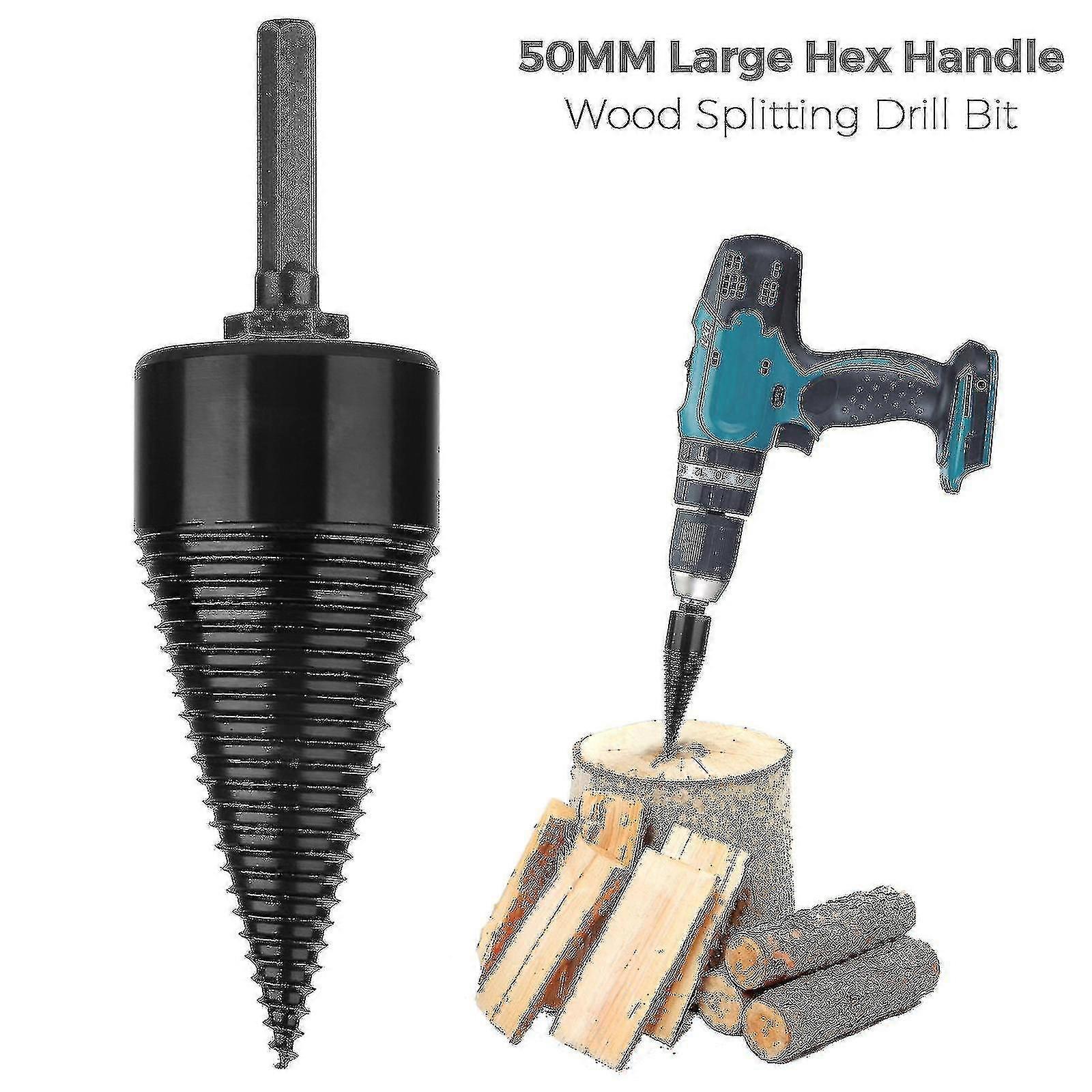 32mm Industrial Firewood Drill Bit Wood Cone Hex Shank Wood Log Splitter Screw Splitting