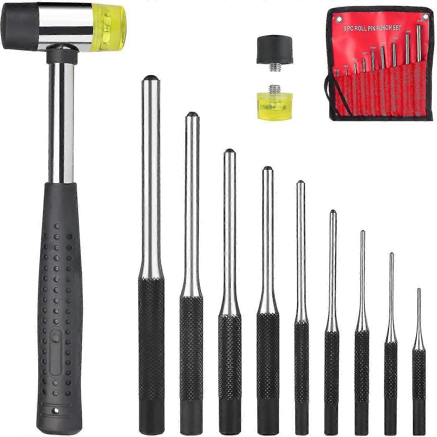 Needle Roller Punch Kit With Storage Bag, 9-piece Steel Removal Kit
