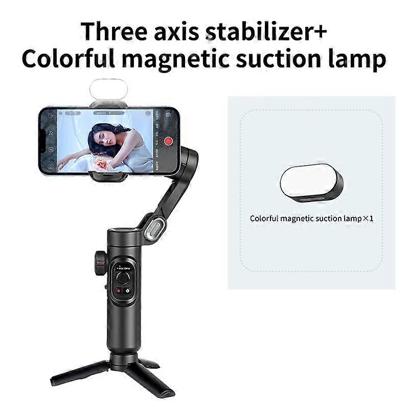 AOCHUAN 3-axis Handheld Stabilizer Universal Joint Foldable Fill Light Shooting Video For iPhone Huawei Samsung