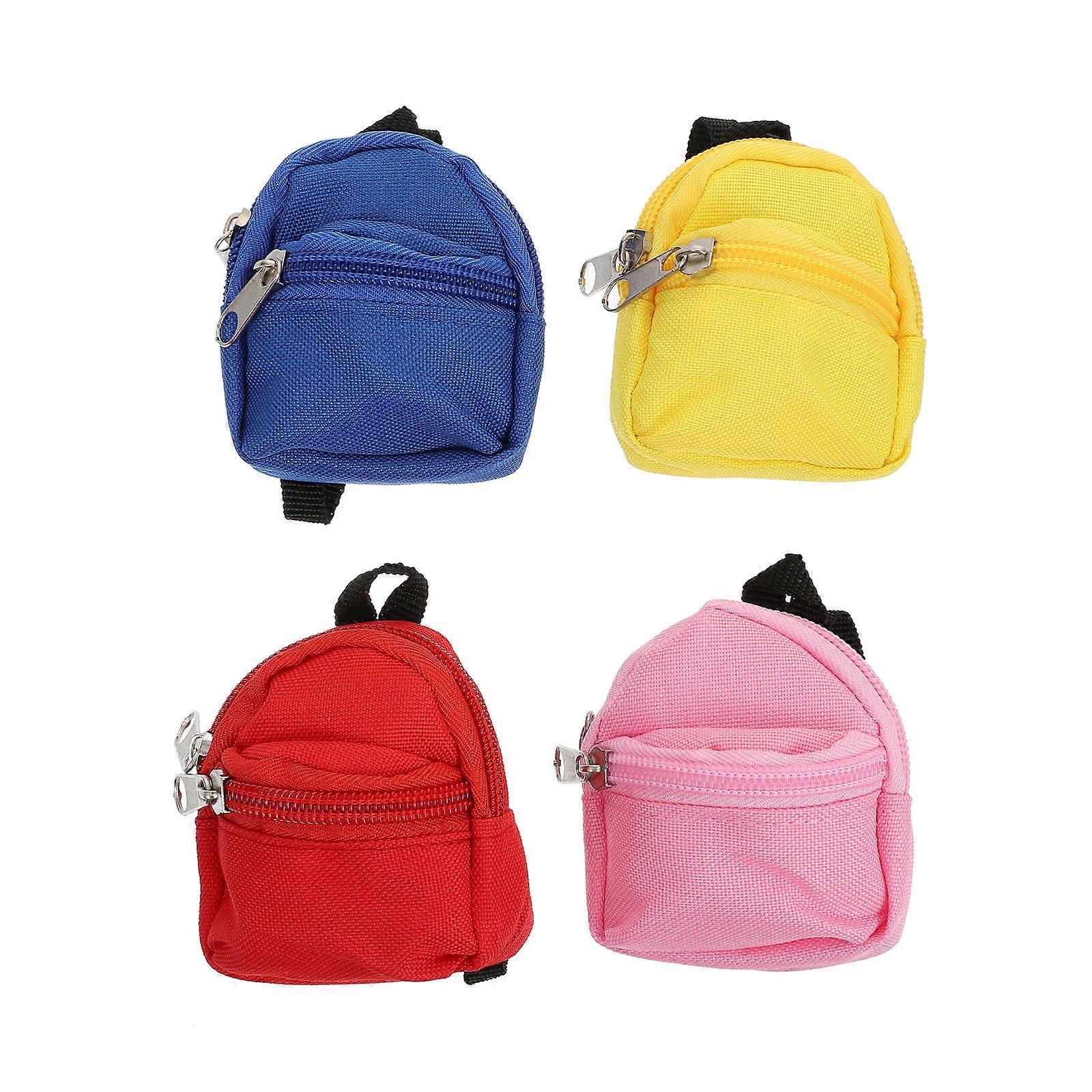 4 Stück Mode Puppen Mode Puppe Rucksack Puppe Tasche Zubehör Mini Reißverschluss Puppe Rucksäcke Puppe Taschen Mädchen