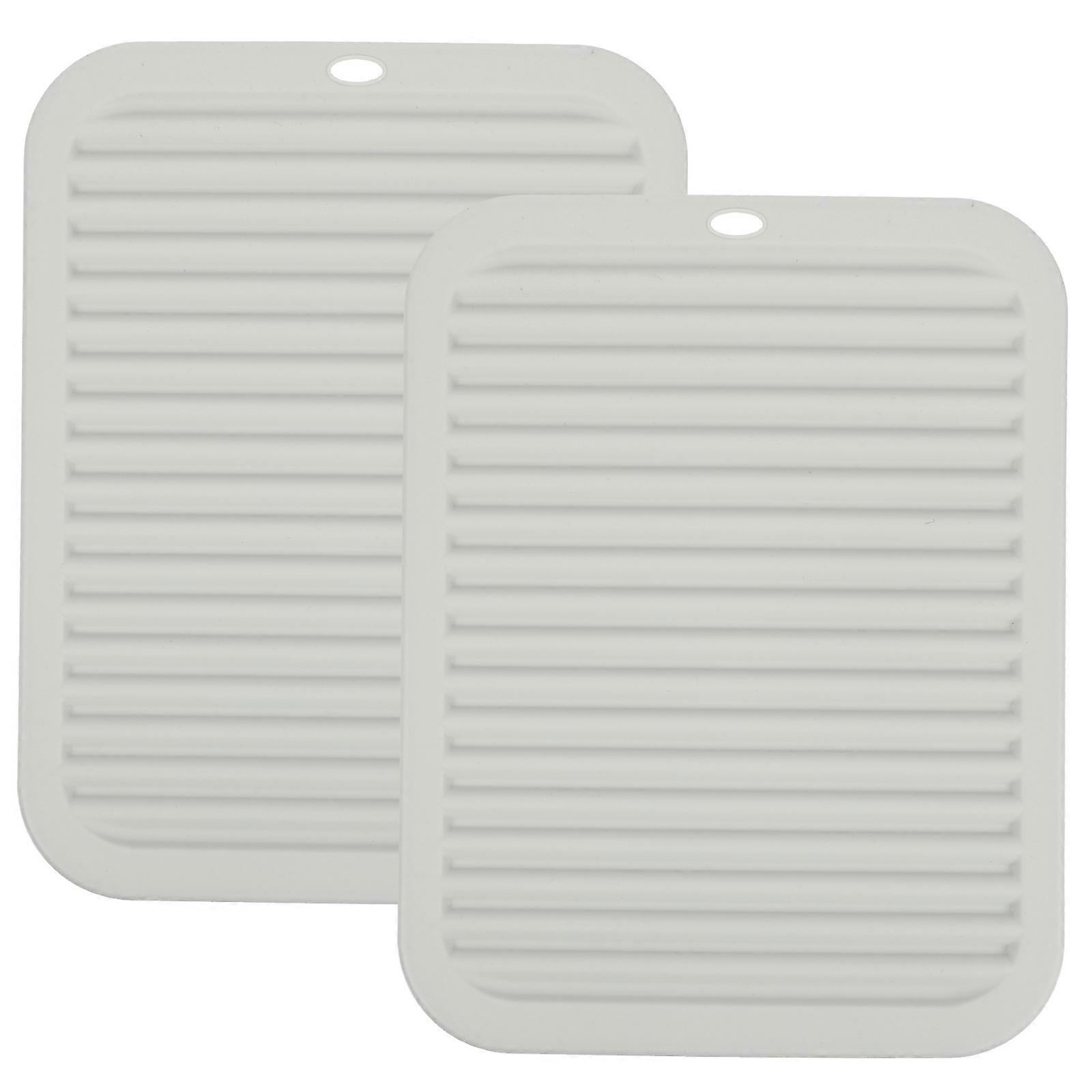 2Pcs Silicone Dish Drying Mat Heat Resistant Trivet Draining Mat Versatile Coaster