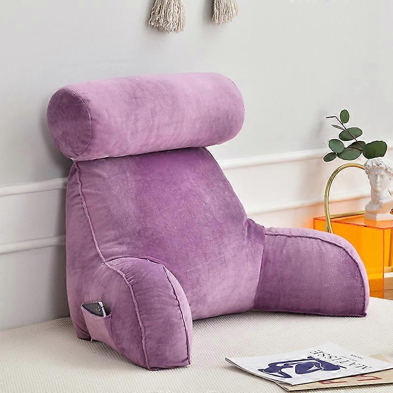 Bed Rest Reading Pillow, Large Adult Backrest Lounge Cushion, Back Support With Arm Rests For Sitting Up In Bed Relaxing Watching TV