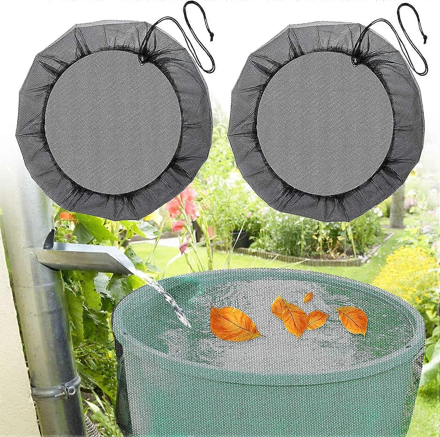 2pcs high quality rain barrel cover with drawstring, 95cm adjustable rain barrel net
