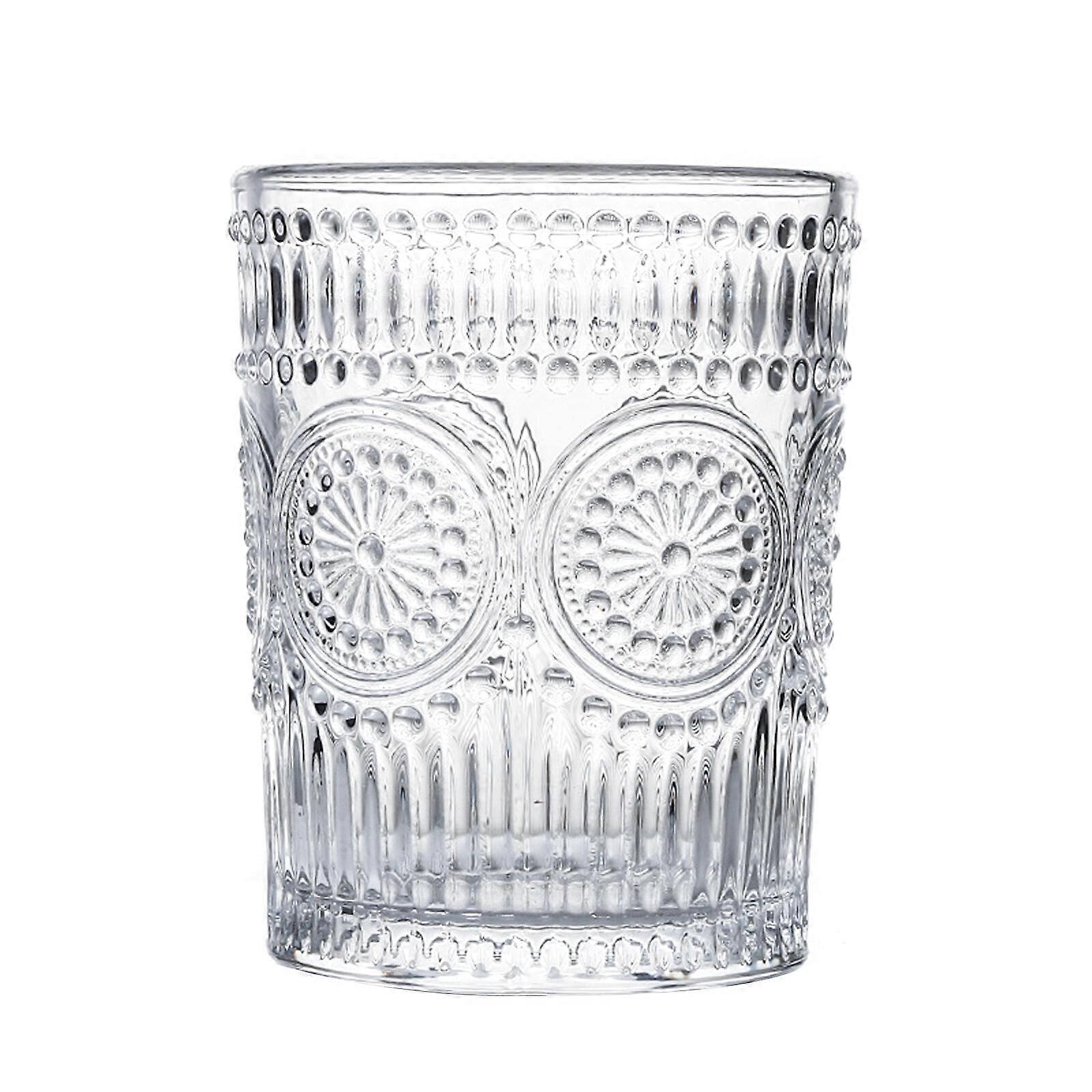 Embossed Drinking Glasses, Vintage Design, Kitchen Supplies Drinkware