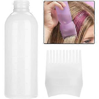 Hair Smear Bottle, Essential Hair Dye Comb Applicator Hair Dye Tools Root Comb Applicator Hair Dye Bottle (White)