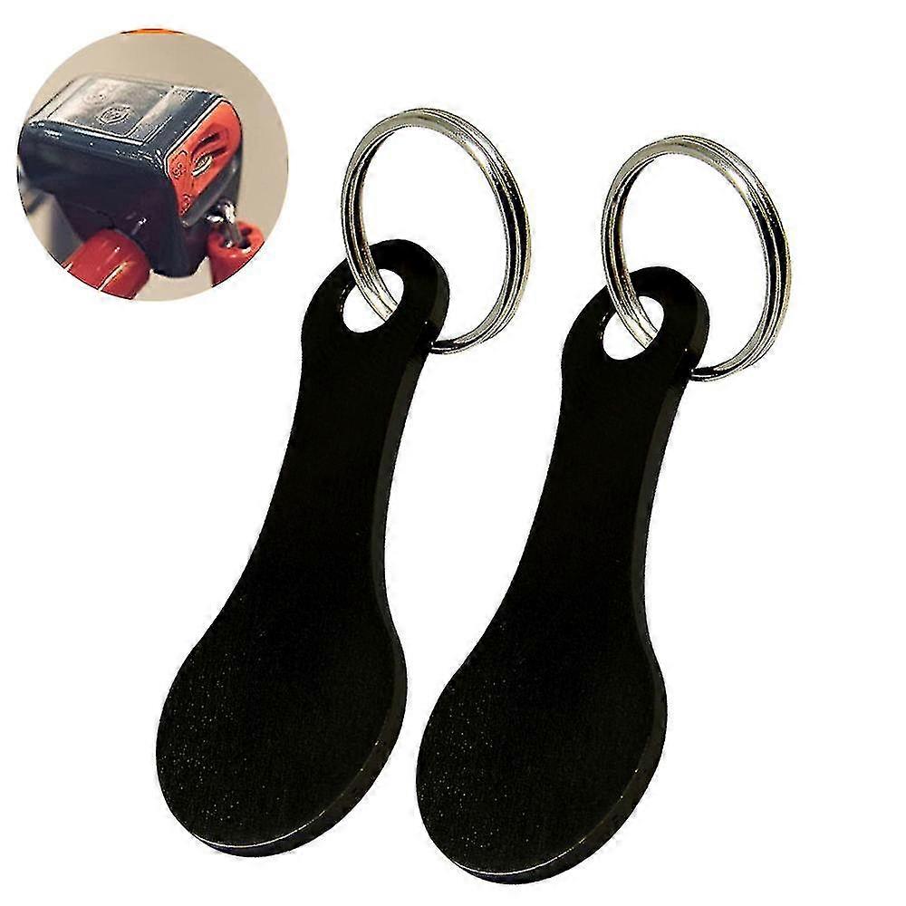 2pcs Universal Shopping Trolley Token Key Ring, Removable Keyring