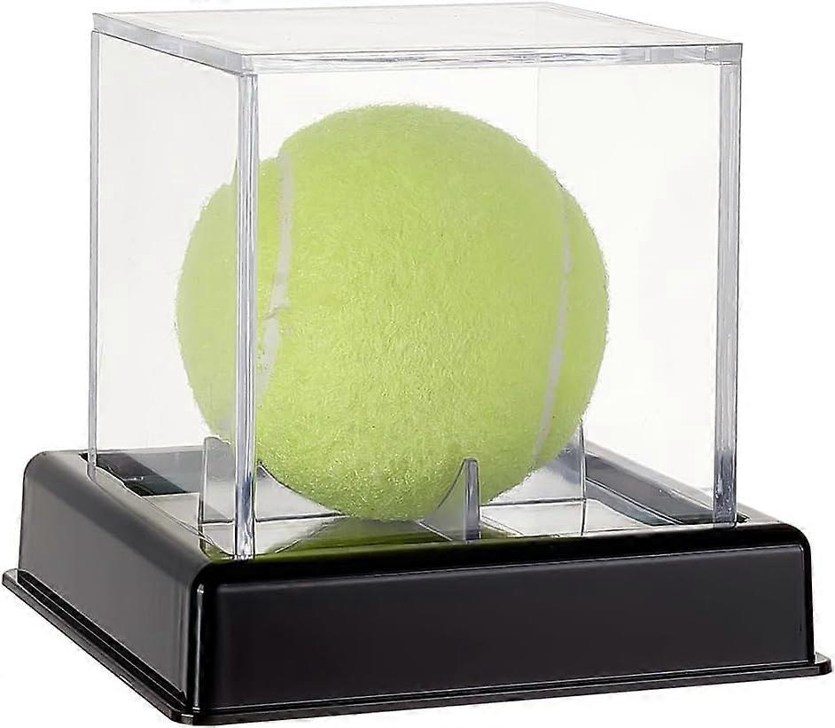 1pc Square Transparent Acrylic Golf Ball Display Case Dustproof Golf Ball Storage Holder with Black Base Clear 10.5x10.5x10cm