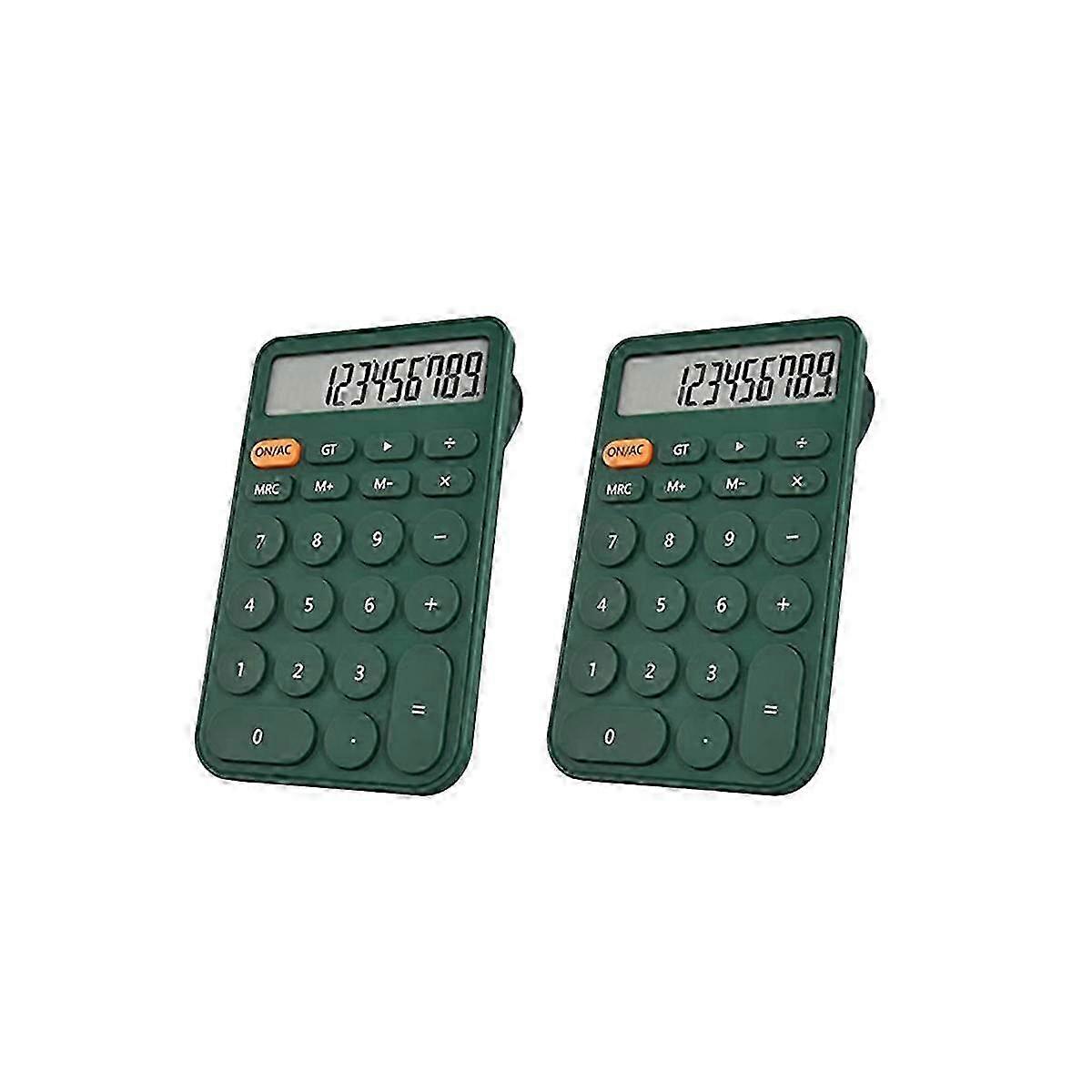 2 Pack Basic Calculator, Pocket Size Mini Calculators, 12 Digit Desktop Calculator for Office, Scho