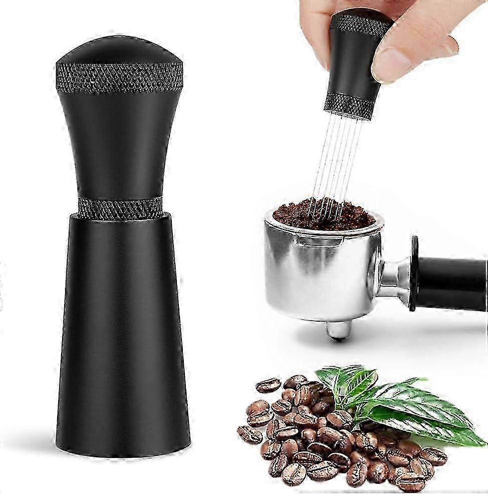 Espresso Distribution Tools with Stand, 0.3mm 7 Needles Espresso Stirrer for Barista,with Extra 10 Replaceable Needles