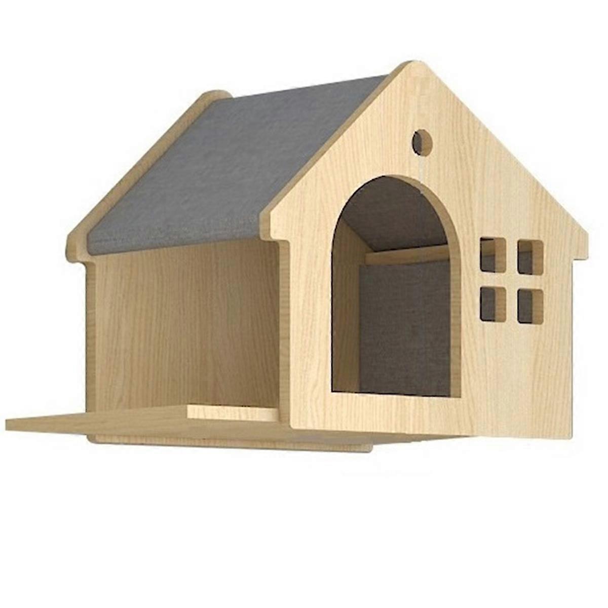 Villa Cat Bed, Wall-Type Cat Bed, Small Solid Wood Cat Wall Shelf A