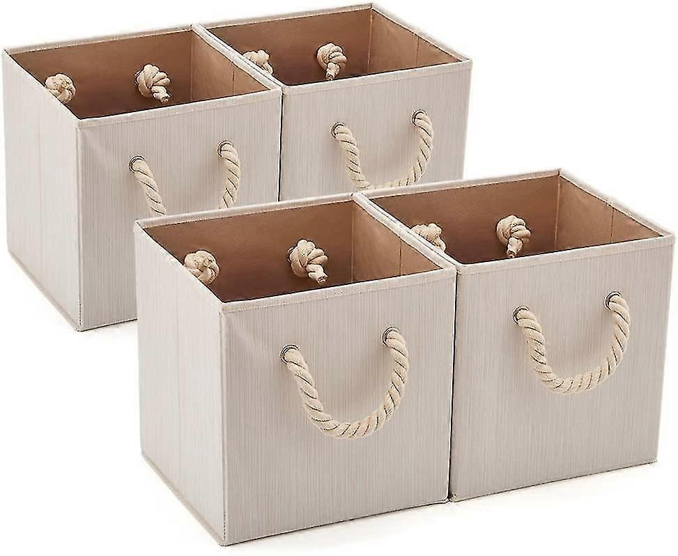 Foldable Bamboo Cotton Storage Box With Handle Storage Basket Kitchen Room Storage Box