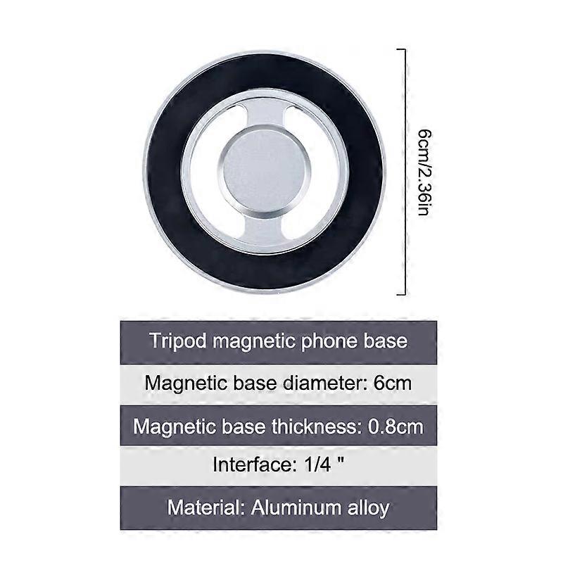 Magnetic Phone Holder Tripod Mount Adapter Smart Phone Magnetic Ring With 1/4' Screw Hole For Magsafe For IPhone For Video Vlog