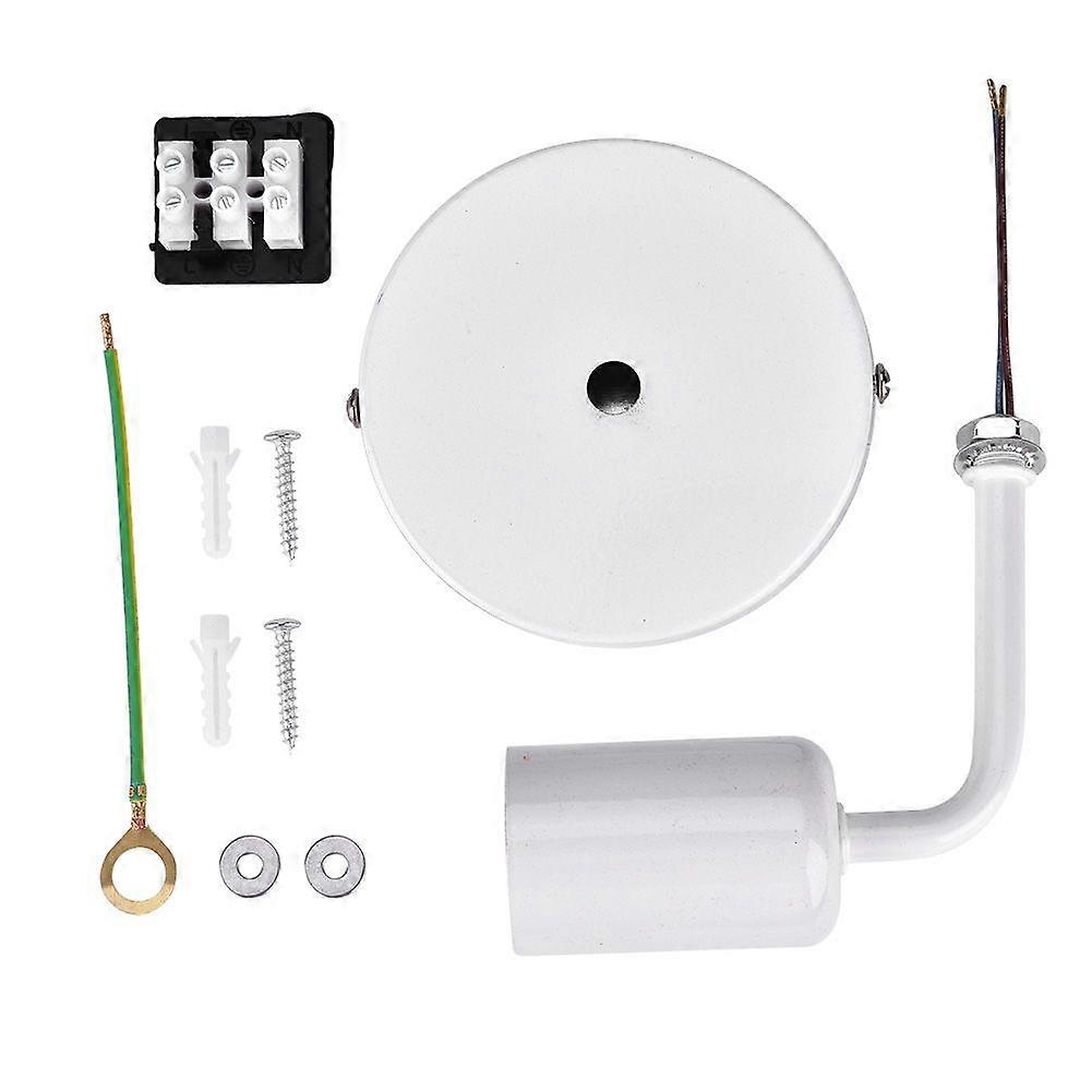 Simple Style Wall-Mounted Lamp Holder Bedside Corridor Lampshade with E27 Light Socket(White)