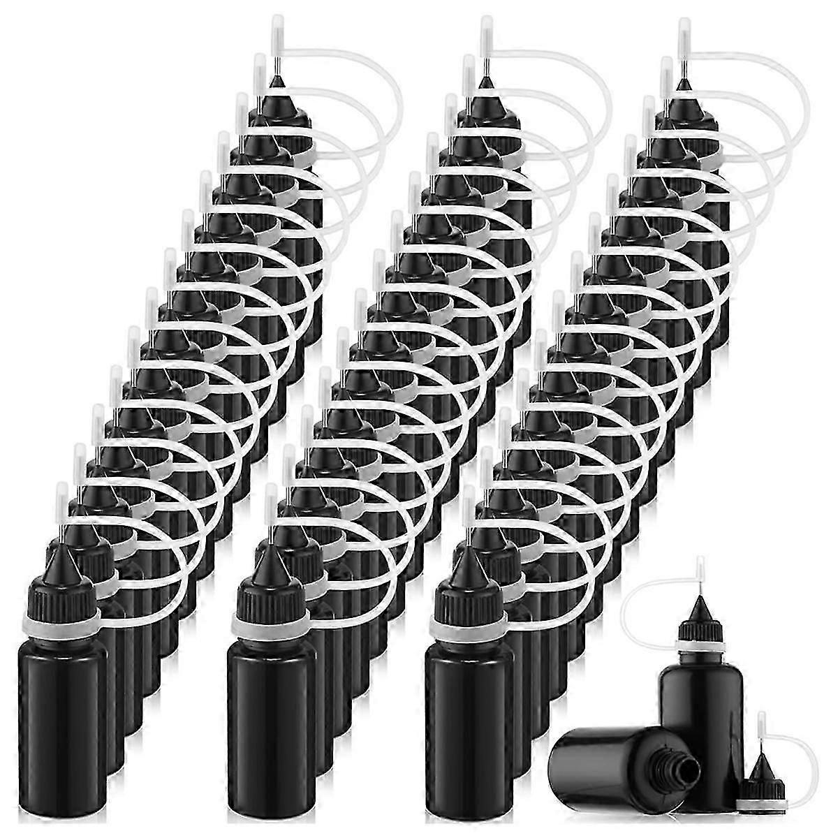 100 Pcs Black Needle Tip Glue Squeeze Bottle 10 Ml Precision Needle Tip Applicator Bottle Mini Ligh