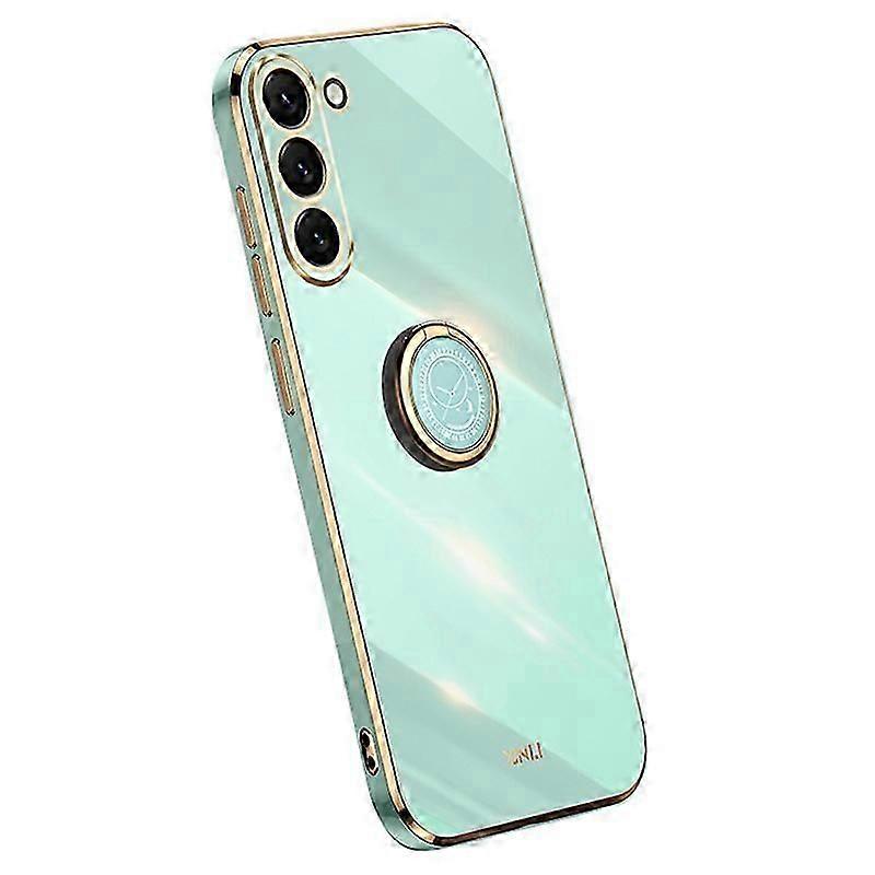 For Samsung Galaxy S24 Case Electroplated TPU Phone Ring Kickstand Back Cover