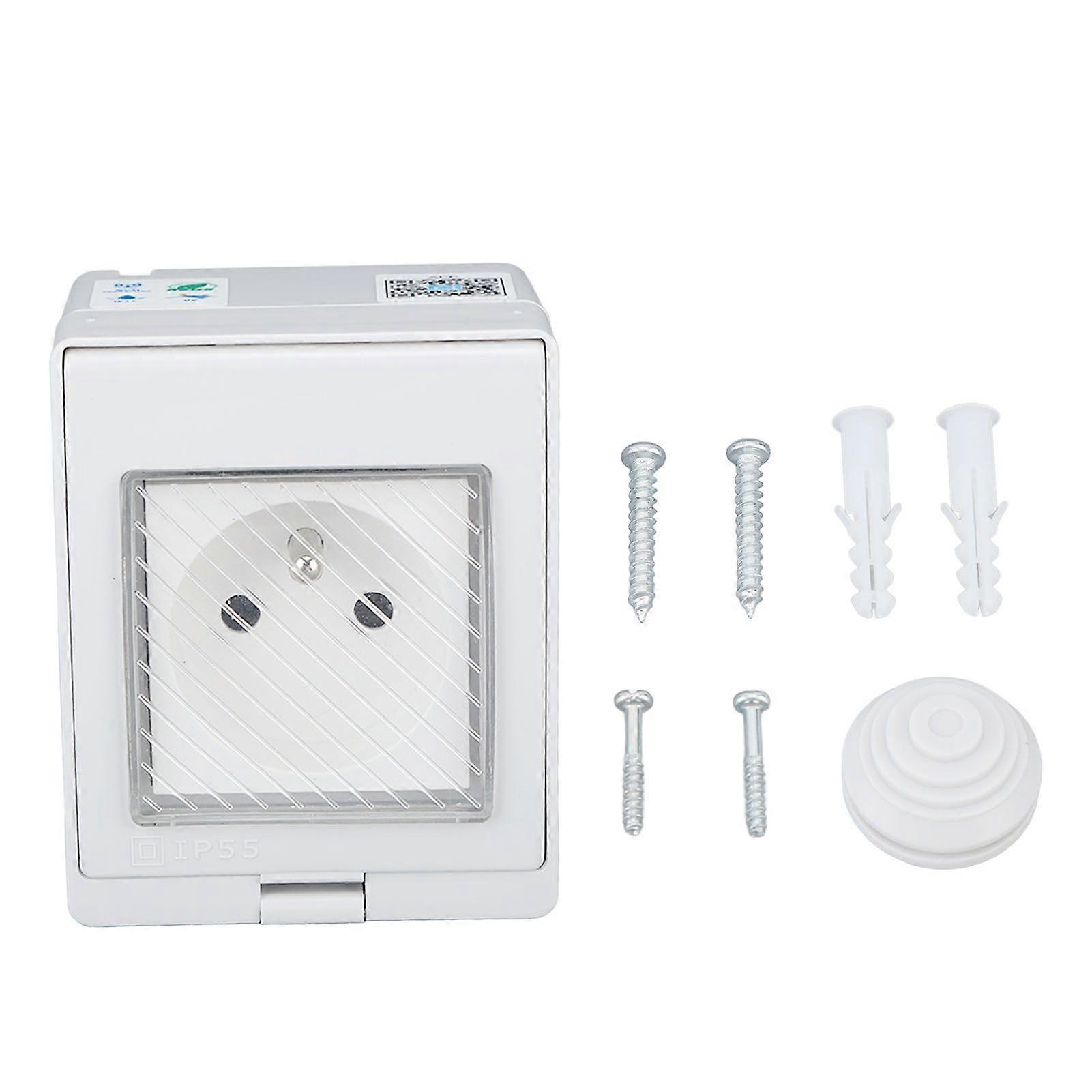 WiFi Smart Socket PC ABS IP55 Vanntett APP Fjernkontroll Strømuttak for Bad Utendørs
