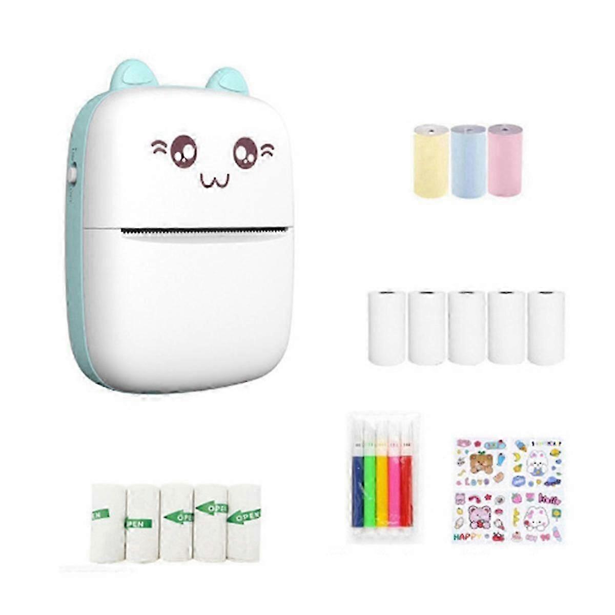 Mini Thermal Printer Portable Ink-free Thermal Wirelessly Bt 203dpi Photo Label Memo Wrong Question Printing